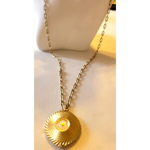 Vintage Westclox Necklace Gold Tone Watch Pendant Estate Costume Jewelry